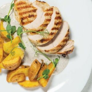 Индейка в сливочном соусе с грибочками и картофелем