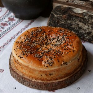 Пирог с рыбой и рисом