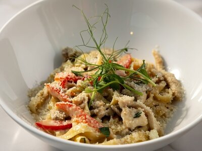 Паста курица и грибы