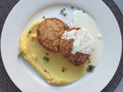 Куриная котлета с пюре