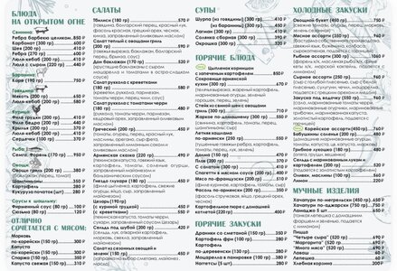 Основное меню