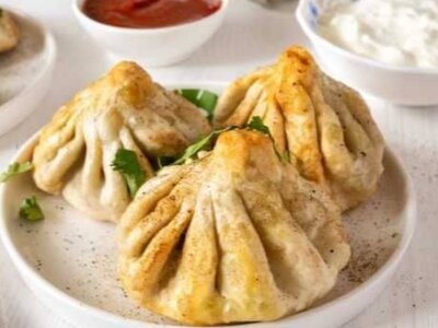 Жареные хинкали с картофелем и грибами