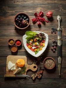 Салат с лососем и апельсинами